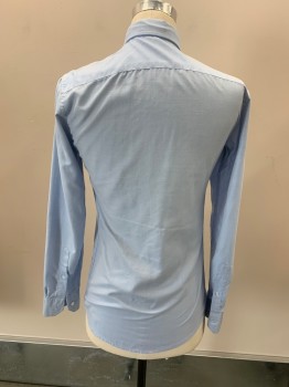 Mens, Shirt, MR. XE, Lt Blue, Cotton, Oxford Weave, 15/35, C.A., Button Front, L/S,