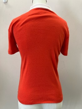 Womens, Shirt, GIRL WATCHER, B: 32, Polo Shirt, Orange, Solid, C.A., S/S, 4 Button Placket