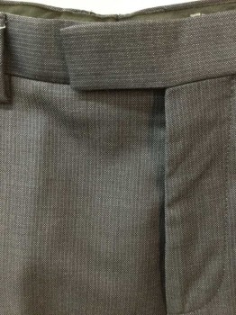 Mens, Suit, Pants, HUGO BOSS, Slate Gray, Wool, Stripes - Pin, Ins:31, W:32, Slate Blue-Gray Self Pinstripe, Flat Front, Zip Fly, Tab Waist, 4 Pockets, Straight Leg