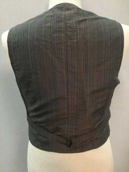 M.T.O., Dk Brown, Lt Brown, Wool, Cotton, Check , Wool Check Front, Cotton Stripe Back, 4 Pockets, 6 Silver Buttons, Self Buckle Back, Double,