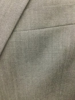 KENNETH COLE, Heather Gray, Wool, Heathered, 4 Pockets, 2 Buttons,  Notched Lapel,