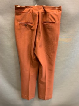 NL, Burnt Orange, Polyester, Top Pockets, Zip Front, Flat Front
