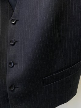 MATTARAZI UOMO, Charcoal Gray, White, Wool, Stripes - Pin, 5 Button, 2 Pocket