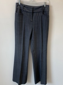 Womens, Suit, Pants, APOSTROPHE, Black, Gray, Red, Polyester, Rayon, Stripes - Vertical , Herringbone, 4, Zip Front, F.F, 2 Pckts, Belt Loops, 2 Back Pckts