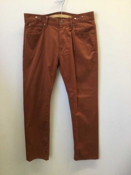 OLD NAVY, Chestnut Brown, Cotton, Lycra, Solid, Skinny Fit Jean Style. Zip Fly. 4 Pockets,
