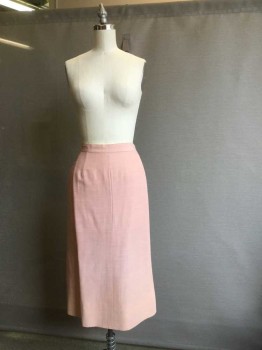 Womens, 1950s Vintage, Suit, Skirt, GRIFFITHS/GILBERT, Rose Pink, Viscose, Cotton, Heathered, W 24, Pencil.zipper at Side Left. Button Missing at Waist. Seamed at Center Front, Darted Waist at Front with 2 Darts at Back.inverted Box Pleat at Center Back Hemline. Restitching Required Above Inverted Pleat at Center Back.length of Skirt Below Knee.