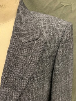MTO/ COSPROP, Black, Gray, Wool, Plaid, Single Breasted, Collar Attached, Peaked Lapel, 3 Pockets, 2 Buttons,