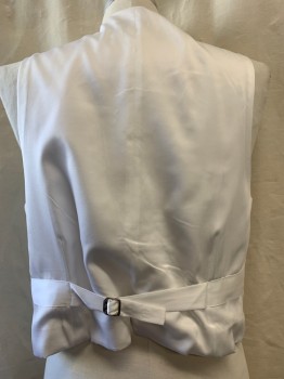 DOMINIC GHERARDI, Off White, Cotton, Wool, Self Pattern, Shawl Lapel, Single Breasted, Button Front, 3 Fabric Covered Buttons, 2 Pockets, Belted Back *Stains on Buttons