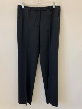 Womens, 1990s Vintage, Suit, Pants, GIORGIO ARMANI, Black, Wool, Solid, W:30, Sz 6, H:38, F.F, Side Pockets, Zip Front, Belt Loops,