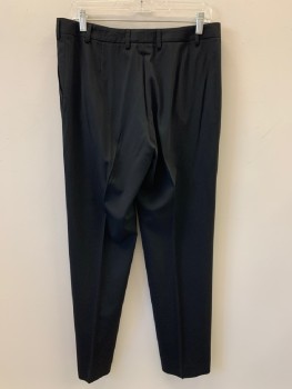 Womens, 1990s Vintage, Suit, Pants, GIORGIO ARMANI, Black, Wool, Solid, W:30, Sz 6, H:38, F.F, Side Pockets, Zip Front, Belt Loops,