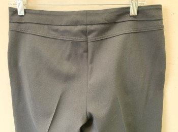 Womens, Slacks, CALVIN KLEIN, Black, Polyester, Spandex, Solid, W 30, 4, 1" Wide Waistband, Mid Rise, Straight Leg, Zip Fly, 2 Side Pockets