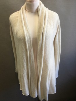Womens, Sweater, N/L, Beige, Wool, Cashmere, M/L, Knit, Open at Center Front with No Closures