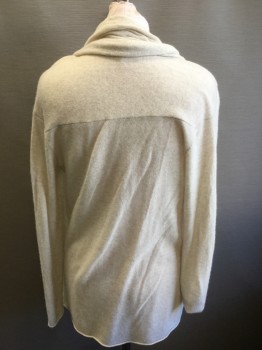 Womens, Sweater, N/L, Beige, Wool, Cashmere, M/L, Knit, Open at Center Front with No Closures