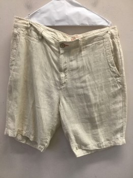 Mens, Shorts, TOMMY BAHAMA, Tan Brown, White, Linen, Stripes - Vertical , 38, Zip Fly, 5 Pockets, Belt Loops