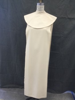 Unisex, Piece 1, MTO, Cream, Wool, Solid, O/S, Tabard, Open Sides, Keyhole Hook & Eyes Back, Ankle Length