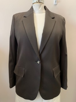 Womens, 1990s Vintage, Suit, Jacket, YVES SAINT LAURENT, Forest Green, Wool, Elastane, Solid, B42, 14, W32, L/S, Single Breasted, Notched Lapel, Top Pockets,
