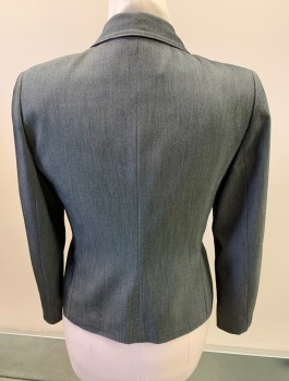 LE SUIT , Charcoal Gray, Polyester, Viscose, Solid, Single Breasted, Notched Lapel, 2 Pockets, Self Hand Picked Stitching
