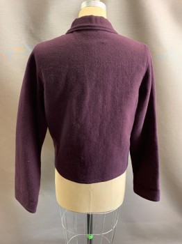 Womens, Jacket, CHARTER CLUB, Aubergine Purple, Acrylic, Polyester, M, C.A., Button Front, L/S