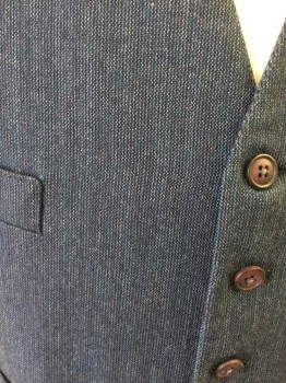 MTO, Navy Blue, Blue, Lt Gray, Wool, Stripes - Micro, 6 Buttons, 4 Pockets, Plain Matching Back,
