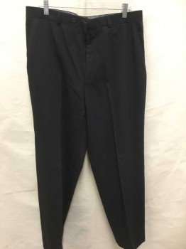 CALVIN KLEIN, Black, Wool, Solid, Pants, Flat Front, See Photo Attached,