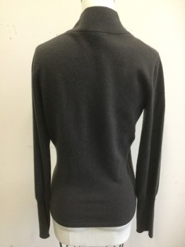 Womens, Pullover, HOLT RENFREW, Burnt Umber Brn, Cashmere, Solid, Small, Surplice, Long Sleeves