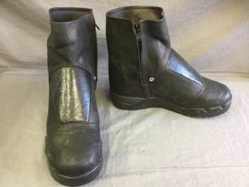 Mens, Sci-Fi/Fantasy Boots , DANNER, Black, Leather, Solid, 9, Inner Zipper, Ankle High, Panelled Leather, Built Over Existing Boot, **Has Multiples