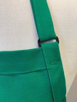 DAYSTAR, Green, Poly/Cotton, Solid, Twill, Short Length, 3 Pockets/Compartments at Hem, Adjustable Neck Strap, Self Ties at Waist