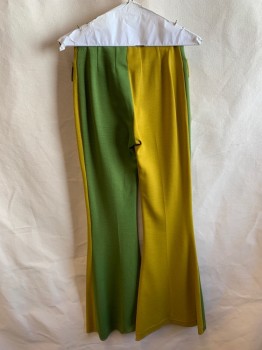 Mens, Pants, MUTO LITTLE, Lime Green, Mustard Yellow, Polyester, Color Blocking, 26/33, 2 Flap Pockets, Zip Fly, MULTIPLES