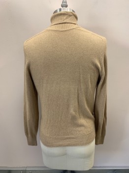 Mens, Sweater, CLUB ROOM, Tan Brown, Cashmere, Solid, C42, L, Turtleneck,