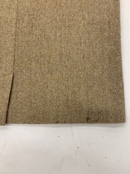 Womens, Skirt, MARCONA, Beige, Wool, Heathered, W- 32, US 12, Pencil Skirt, Waist Band With Belt Loops, Elastic at Side Waist, Back Zipper, Back Slit, Slight Damage At Hem Line In Back * See Picture*