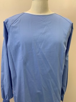 Unisex, Surgical Gown, MEDLINE, Lt Blue, Polyester, Cotton, Solid, OS, L/S, Crew neck, Back Ties,