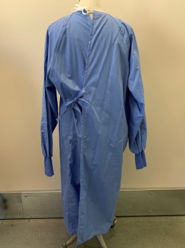 Unisex, Surgical Gown, MEDLINE, Lt Blue, Polyester, Cotton, Solid, OS, L/S, Crew neck, Back Ties,