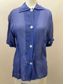 N/L, Periwinkle Blue, Solid, C.A., B.F., S/S, Sheer