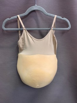 Womens, Pregnancy Belly/Pad, MOON BUMP, Beige, Foam, Elastane, Small, 5-6 Months, One Piece Body Suit, Adjustable Straps, Foam Belly
