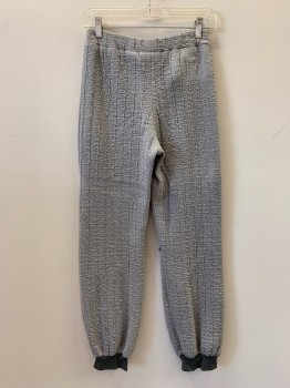 Womens, Sci-Fi/Fantasy Pants, NO LABEL, Gray, Cotton, Polyester, Solid, 24/27, F.F, Elastic Waist Band, Textured Fabric, Dark Gray Piping, Made To Order,