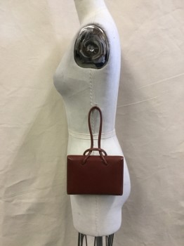 Womens, Purse, N/L, Sienna Brown, Leather, Solid, 4.5", 6.5", Opens Like a Book, Compact and Mirror Built In