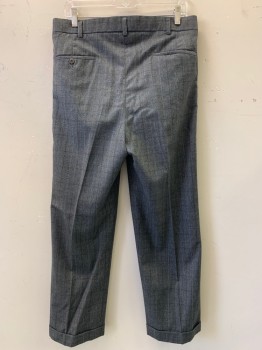 Mens, 1930s Vintage, Suit, Pants, WESTERN COSTUME CO, Gray, Black, Blue, Wool, Plaid, 28, 32, Pleated, Side Pockets, Zip Front,