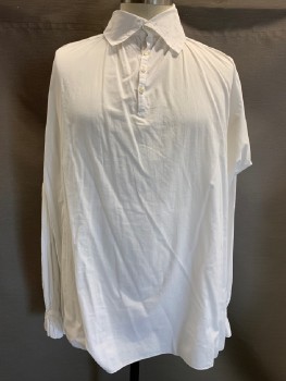 NO LABEL, White, Cotton, Solid, L/S, C.A., B.F., Puffed Sleeves, Flared Cuffs,