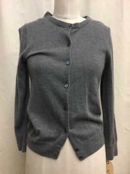 J. CREW, Heather Gray, Cashmere, Heathered Gray Cashmere Cardigan, Button Front, MULTIPLES