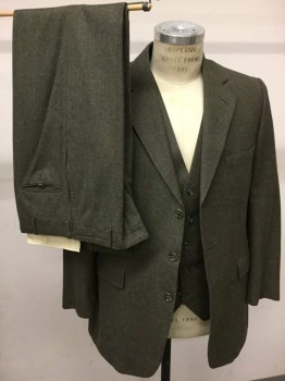 GIVENCHY, Olive Green, Wool, Solid, Heathered, Single Breasted, 3 Buttons,  3 Pockets, Notched Lapel, Multiples, See FC029090