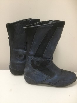 Mens, Sci-Fi/Fantasy Boots , DAINESE, Iridescent Blue, Leather, Solid, 11, Painted Motorcycle Boots, Zip Up Back with Velcro Closure, Padded Front