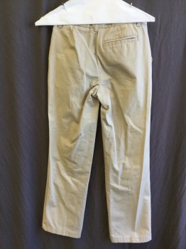 FRENCH TOAST, Khaki Brown, Cotton, Polyester, Solid, (MULTIPLE)  Boys, 1.5" Waist Band with Belt Hoops, Flat Front, Zip Front, 3 Pockets
