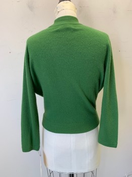 Womens, Sweater, HADLEY CASHMERE, Green, Cashmere, Solid, W 26, B 34, Long Sleeves, V-neck, Cardigan,