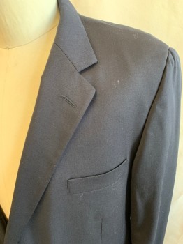 Mens, Sportcoat/Blazer, JOSEPH & FEISS, Black, Wool, Solid, 50R, Single Breasted, 2 Buttons, 3 Pockets, 3 Button Sleeves, Single Vent