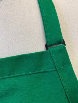 N/L, Green, Poly/Cotton, Solid, Twill, No Pockets, Short Length, Adjustable Strap at Neck, Self Ties at Waist