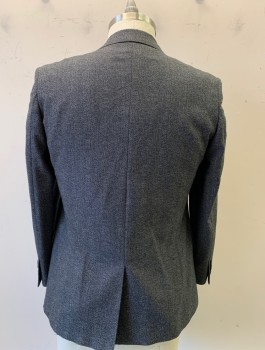 REISS, Gray, Wool, Marled Weave, 2 Button , Flap Pocket, Single Vent