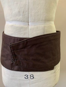 Mens, Sci-Fi/Fantasy Piece 1, N/L MTO, Brown, Nylon, Solid, W:35, Belt/Waistband: 6" Wide, Black Stitching, Large Hook and Eye Closures Set to 35" Waist, Could Be Let Out, Has Matching Harness /Strap (CF015156)