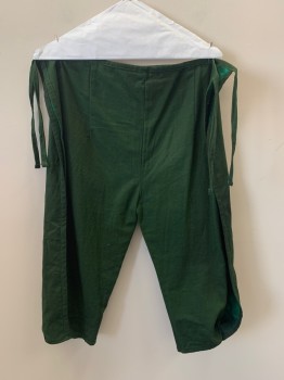 Womens, Sci-Fi/Fantasy Pants, MTO, Dk Green, Cotton, Solid, W24, Wrap Style, Ties At Sides, Aged/Distressed,