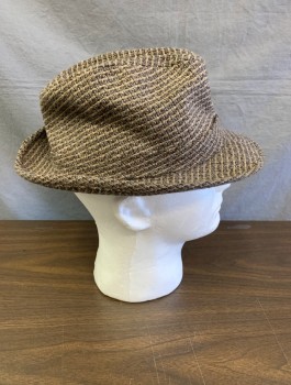 NL, Brown, Gray, Beige, Wool, Plaid, Band with Feather