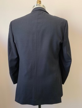 Mens, Suit, Jacket, MANTONI, Charcoal Gray, Wool, Solid, 6 Buttons, Double Breasted, Peaked Lapel, 3 Pockets